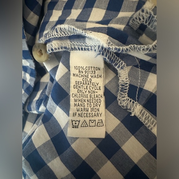 Joan Rivers Relaxed Fit Blue Gingham Button Down Shirt - Picture 5 of 5